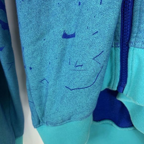 Diesel Blue Graphic Print Hoodie Sweater Jacket M - Picture 9 of 10